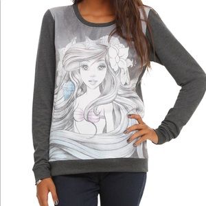 Disney Longsleeve Shirt The Little Mermaid Ariel Sketch Gray Pullover Top XL